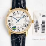 Swiss Quality Replica Cartier Ronde Solo Citizen Watches 42mm Yellow Gold Diamond